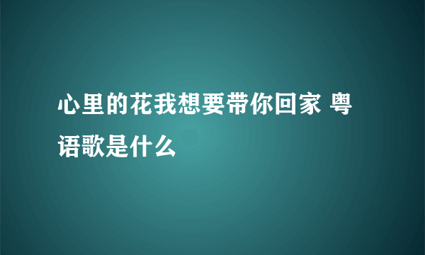 心里的花我想要带你回家 粤语歌是什么