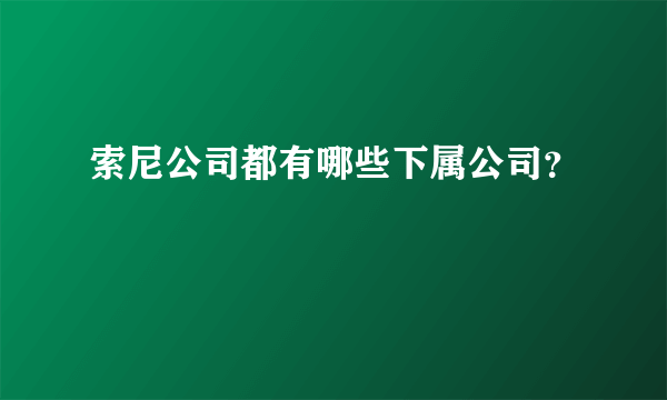 索尼公司都有哪些下属公司？