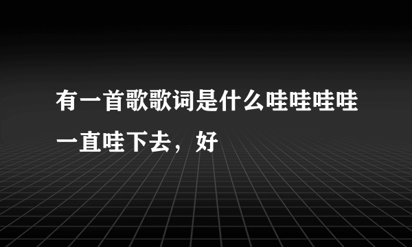 有一首歌歌词是什么哇哇哇哇一直哇下去，好