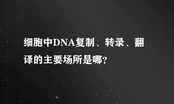 细胞中DNA复制、转录、翻译的主要场所是哪？