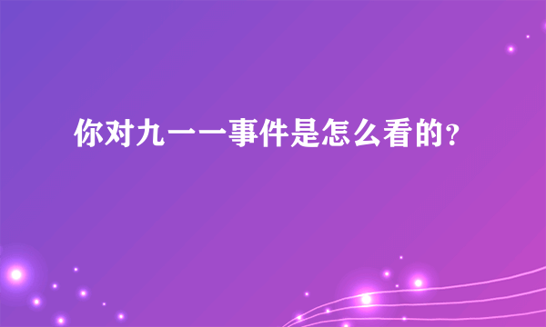 你对九一一事件是怎么看的？