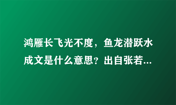 鸿雁长飞光不度，鱼龙潜跃水成文是什么意思？出自张若虚春江花月夜