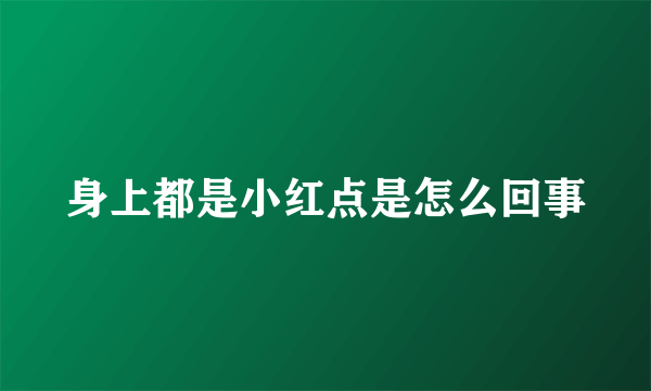 身上都是小红点是怎么回事