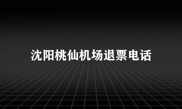 沈阳桃仙机场退票电话