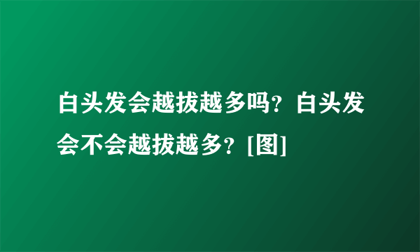 白头发会越拔越多吗？白头发会不会越拔越多？[图]