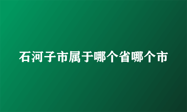 石河子市属于哪个省哪个市