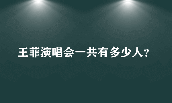 王菲演唱会一共有多少人？