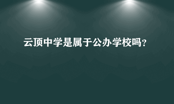 云顶中学是属于公办学校吗？