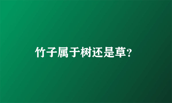 竹子属于树还是草？