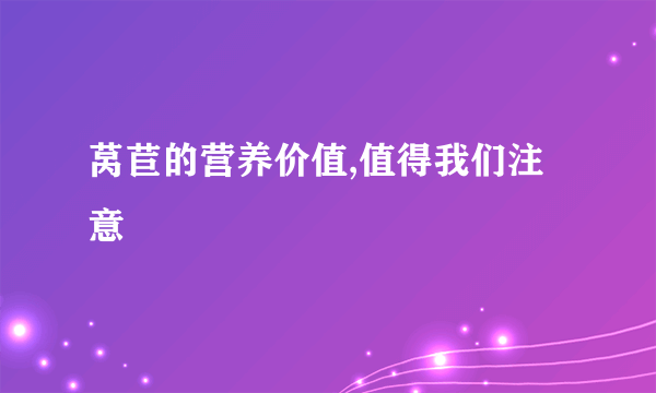 莴苣的营养价值,值得我们注意