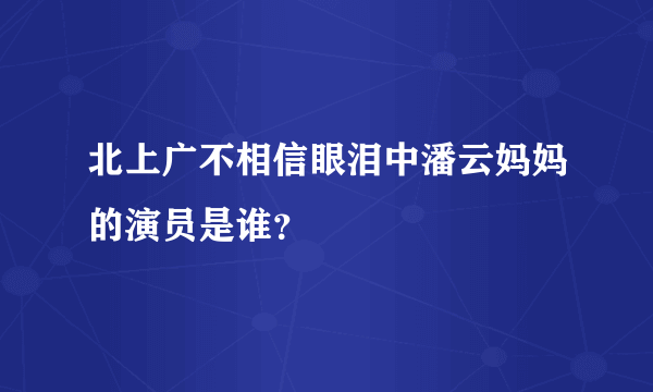 北上广不相信眼泪中潘云妈妈的演员是谁？