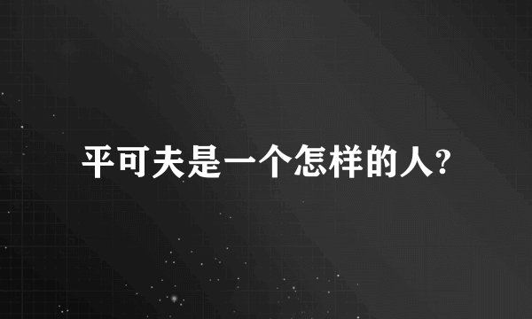 平可夫是一个怎样的人?