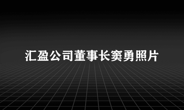 汇盈公司董事长窦勇照片