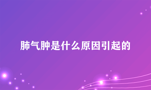 肺气肿是什么原因引起的