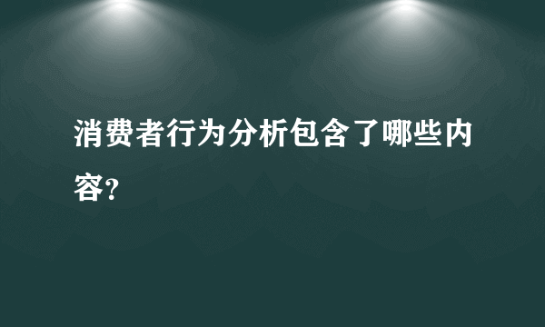 消费者行为分析包含了哪些内容？