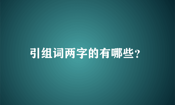 引组词两字的有哪些？