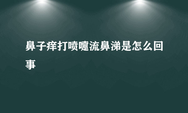 鼻子痒打喷嚏流鼻涕是怎么回事