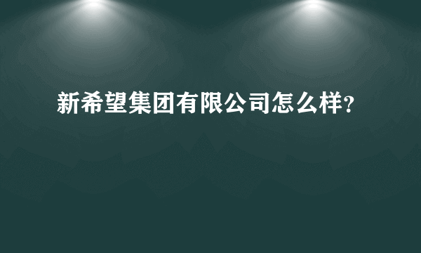 新希望集团有限公司怎么样？