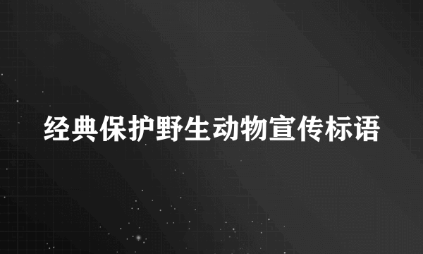 经典保护野生动物宣传标语