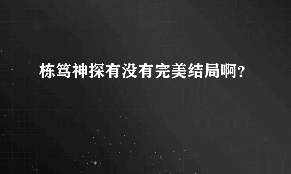 栋笃神探有没有完美结局啊？