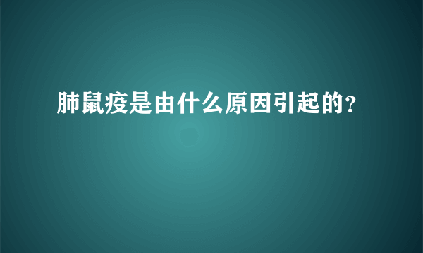 肺鼠疫是由什么原因引起的？