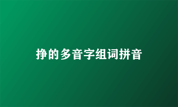 挣的多音字组词拼音