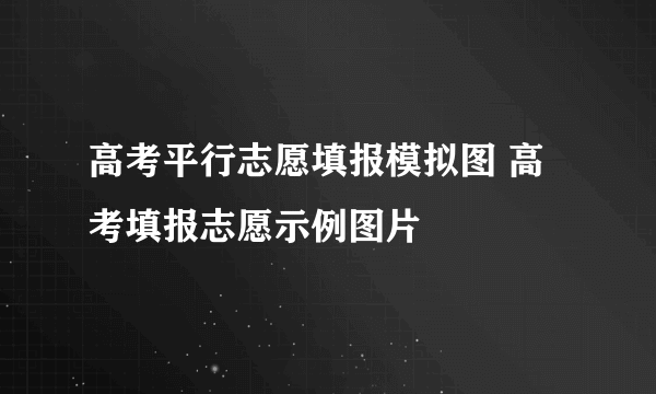 高考平行志愿填报模拟图 高考填报志愿示例图片