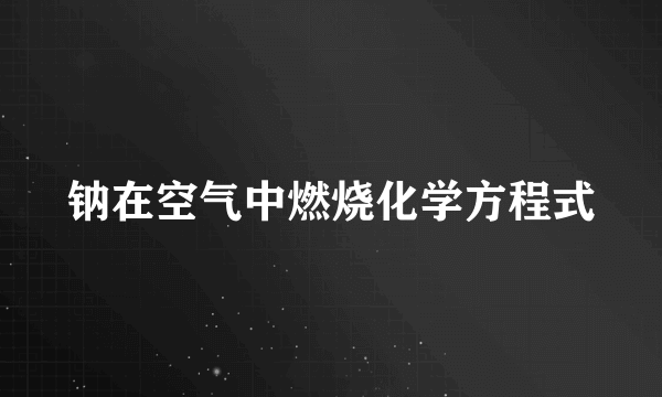 钠在空气中燃烧化学方程式