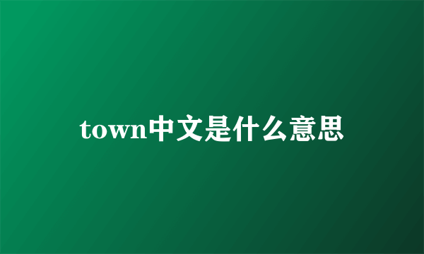 town中文是什么意思