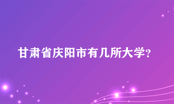 甘肃省庆阳市有几所大学？