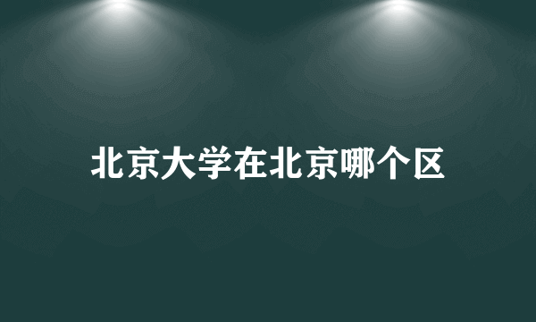 北京大学在北京哪个区