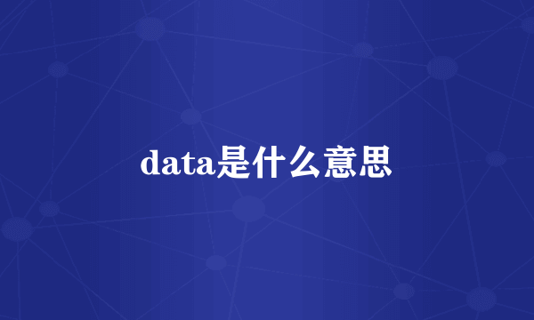 data是什么意思