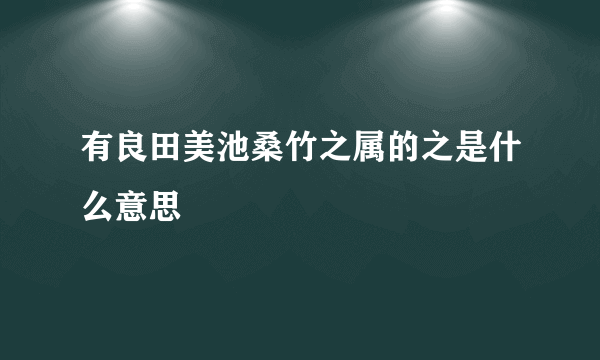 有良田美池桑竹之属的之是什么意思