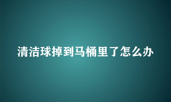 清洁球掉到马桶里了怎么办