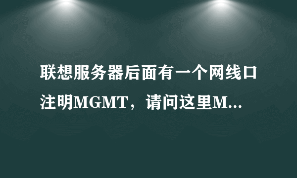 联想服务器后面有一个网线口注明MGMT，请问这里MGMT什么意思？