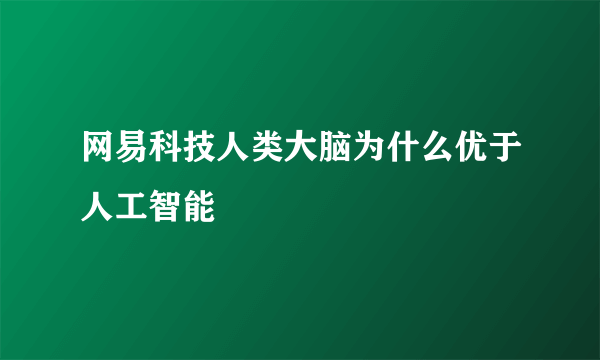 网易科技人类大脑为什么优于人工智能