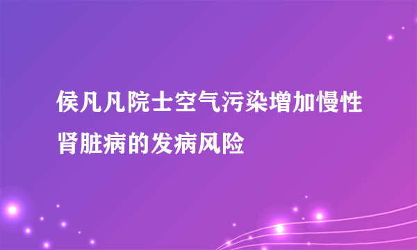 侯凡凡院士空气污染增加慢性肾脏病的发病风险