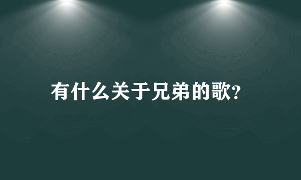 有什么关于兄弟的歌？