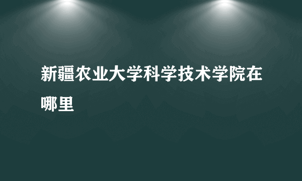 新疆农业大学科学技术学院在哪里