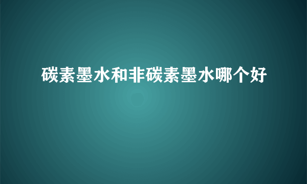 碳素墨水和非碳素墨水哪个好