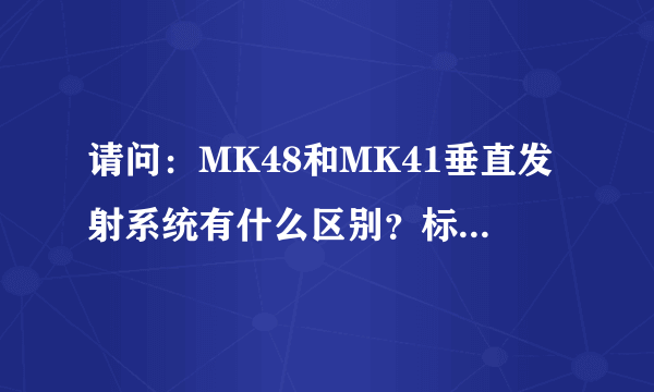 请问：MK48和MK41垂直发射系统有什么区别？标准导弹是不是和海麻雀导弹共同一个发射单元？