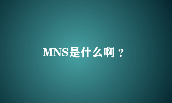 MNS是什么啊 ？