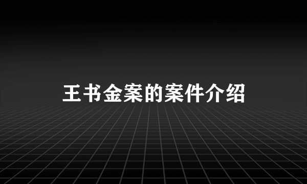 王书金案的案件介绍