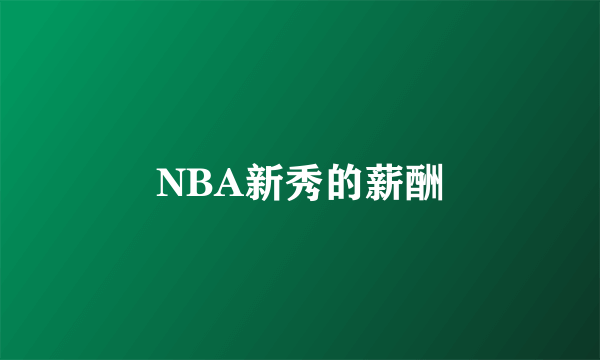 NBA新秀的薪酬