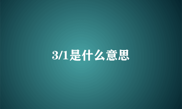 3/1是什么意思