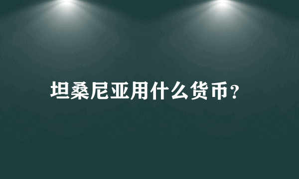 坦桑尼亚用什么货币？