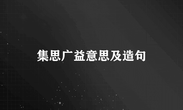 集思广益意思及造句