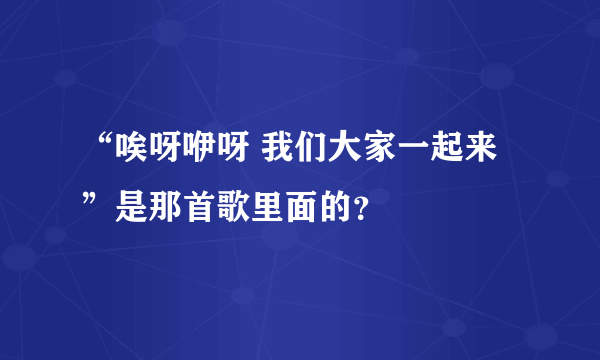 “唉呀咿呀 我们大家一起来”是那首歌里面的？