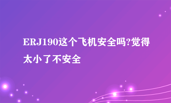 ERJ190这个飞机安全吗?觉得太小了不安全