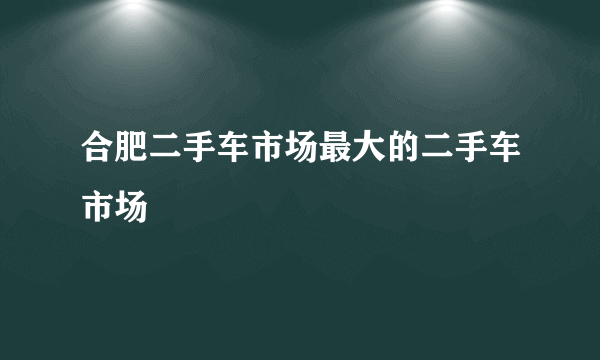 合肥二手车市场最大的二手车市场